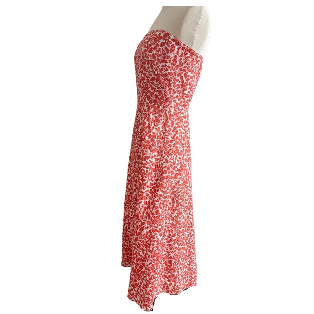J. Crew Strapless Dress in Orange and White - 100% Cotton - NWT - Picture 4 of 16